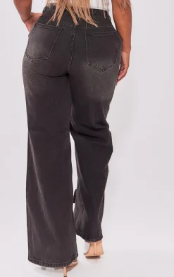 Shape Black Denim Utility Wide Leg Jeans