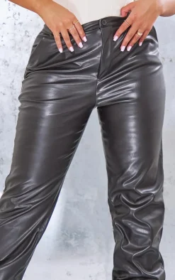 Shape Black Faux Leather Cuff Sweatpants