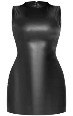 Shape Black Faux Leather Bodycon Dress