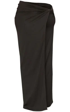 Shape Black Knot Side Maxi Skirt