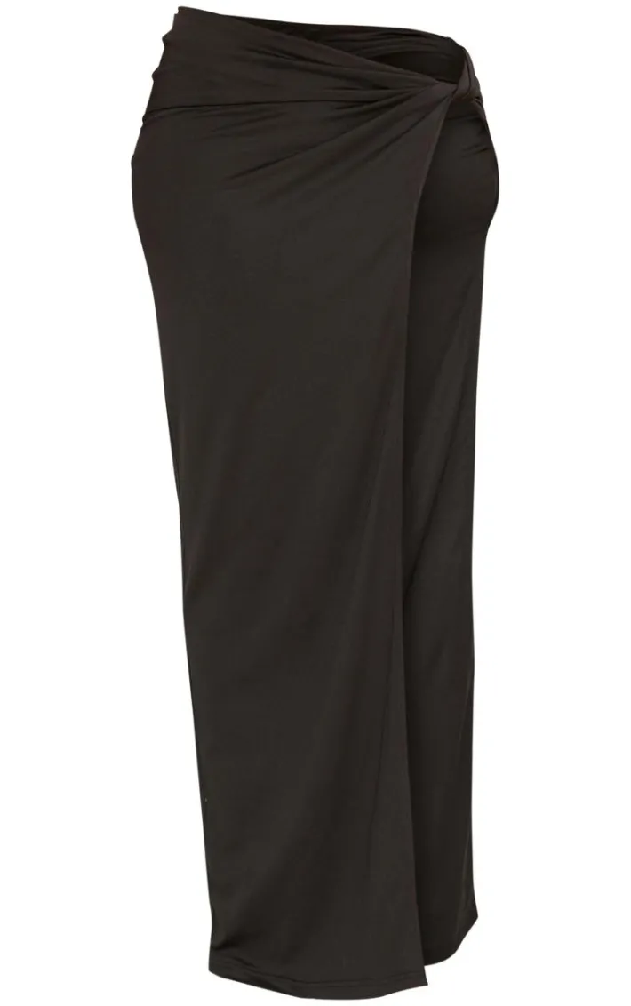 Shape Black Knot Side Maxi Skirt