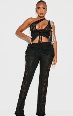 Shape Black Lace Up Bralet Top