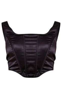 Shape Black Satin Structed Corset