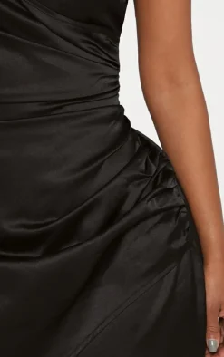 Shape Black Satin Wrap Dress