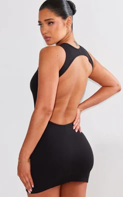 Shape Black Sculpted Open Back Bodycon Dress