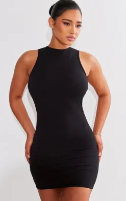 Shape Black Sculpted Open Back Bodycon Dress