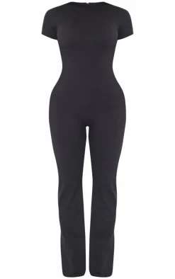 Shape Black Sculpted Short Sleeve Jumpsuit