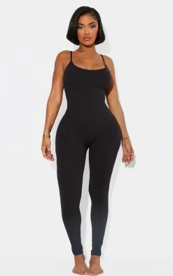 Shape Black Sculpted Strappy Jumpsuit