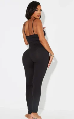 Shape Black Sculpted Strappy Jumpsuit