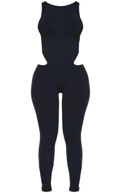 Shape Black Seamless Cut Out Jumpsuit