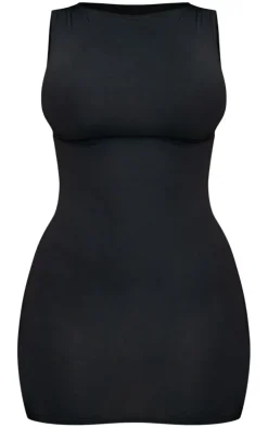 Shape Black Slinky Straight Neck Sleeveless Bodycon Dress