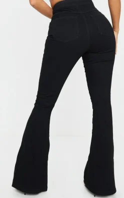 Shape Black Split Hem Flared Jeans