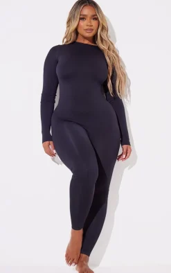 Shape Black Stretch Seamless Long Sleeve Jumpsuit