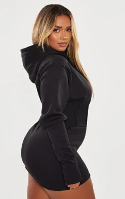 Shape Black Sweat Corset Detail Sweater Dress