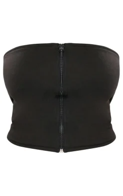 Shape Black Sweat Seam Detail Bandeau Corset