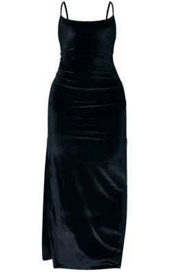 Shape Black Velvet Strappy Midaxi Dress