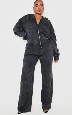 Shape Black Washed Wide Leg Sweatpants