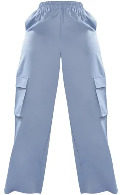 Shape Blue Twill Elasticated Waist Wide Leg Cargo's
