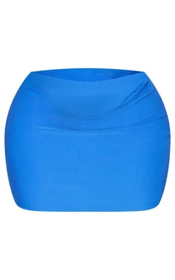 Shape Blue Woven Mini Skirt