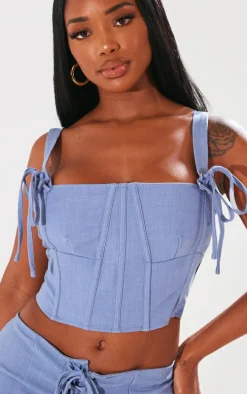 Shape Blue Woven Strappy Corset