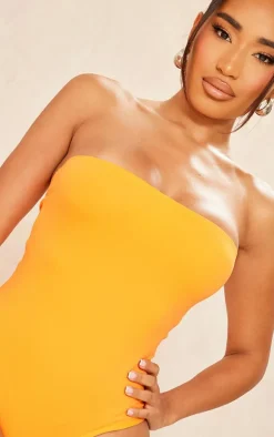 Shape Bright Orange Sculpted Bandeau Bodysuit