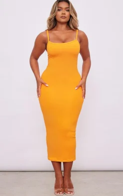Shape Bright Orange Soft Sculpted Midi Dress