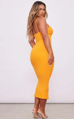 Shape Bright Orange Soft Sculpted Midi Dress
