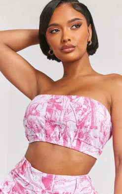 Shape Bright Pink Camo Printed Bandeau