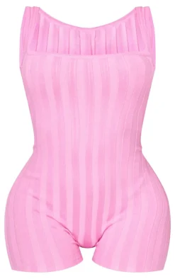 Shape Bright Pink Knit Contrast Sleeveless Unitard