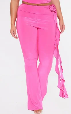 Shape Bright Pink Slinky Rose High Waist Flare Pants