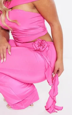 Shape Bright Pink Slinky Rose High Waist Flare Pants