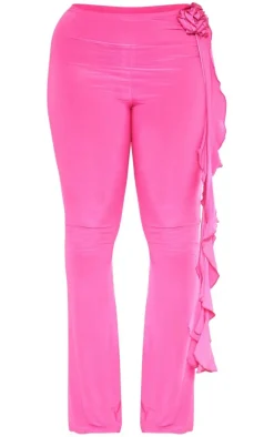 Shape Bright Pink Slinky Rose High Waist Flare Pants