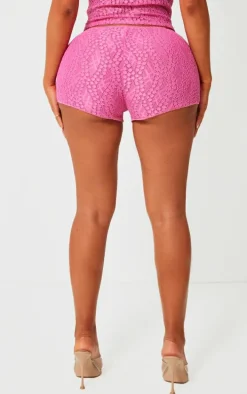 Shape Bright Pink Textured Woven Hot Pants