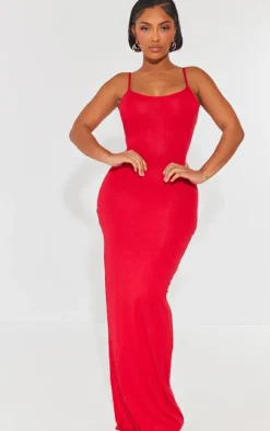 Shape Bright Red Jersey Strappy Maxi Dress