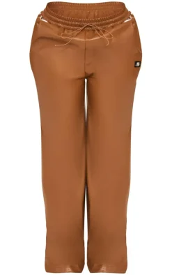 Shape Brown Faux Leather Straight Leg Pants