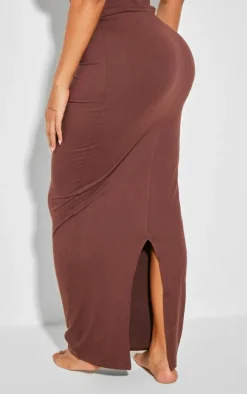 Shape Brown Sculpted Low Rise Maxi Skirt
