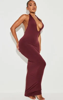 Shape Burgundy Halter Neck Dress