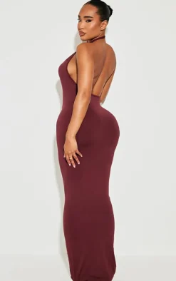 Shape Burgundy Halter Neck Dress