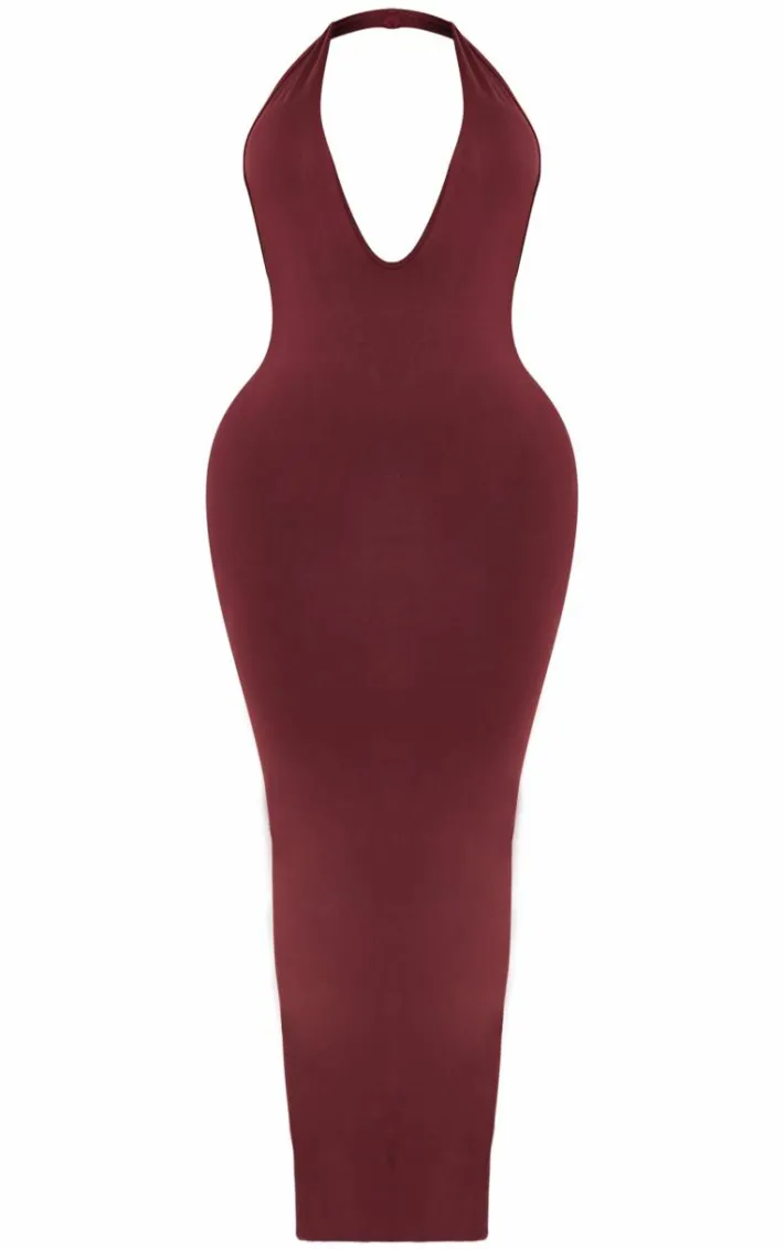 Shape Burgundy Halter Neck Dress