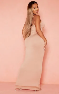 Shape Camel Jersey Strappy Maxi Dress