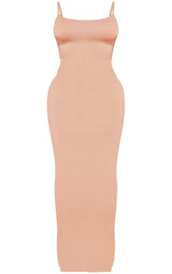 Shape Camel Jersey Strappy Maxi Dress