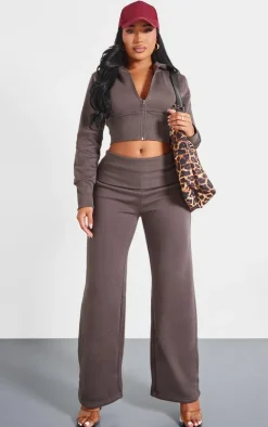 Shape Charcoal Fitted Cropped Hoodie