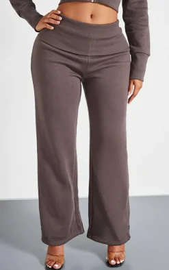 Shape Charcoal Foldover Waist Flare Sweatpants