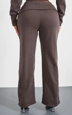 Shape Charcoal Foldover Waist Flare Sweatpants