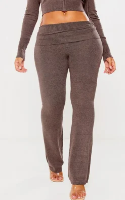 Shape Charcoal Grey Knit High Waist Foldover Waist Leggings