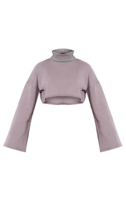 Shape Charcoal High Neck Long Sleeve Sweater