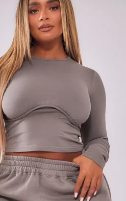 Shape Charcoal Underbust Long Sleeve Top