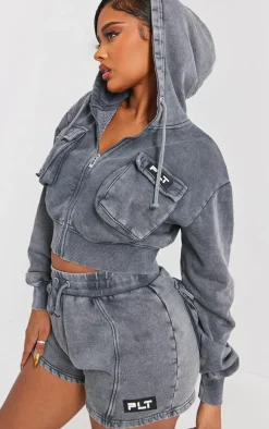 Shape Charcoal Washed Pocket Detail Shorts