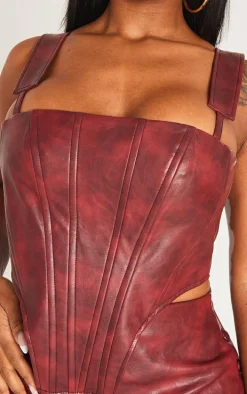 Shape Cherry Red Faux Leather Corset