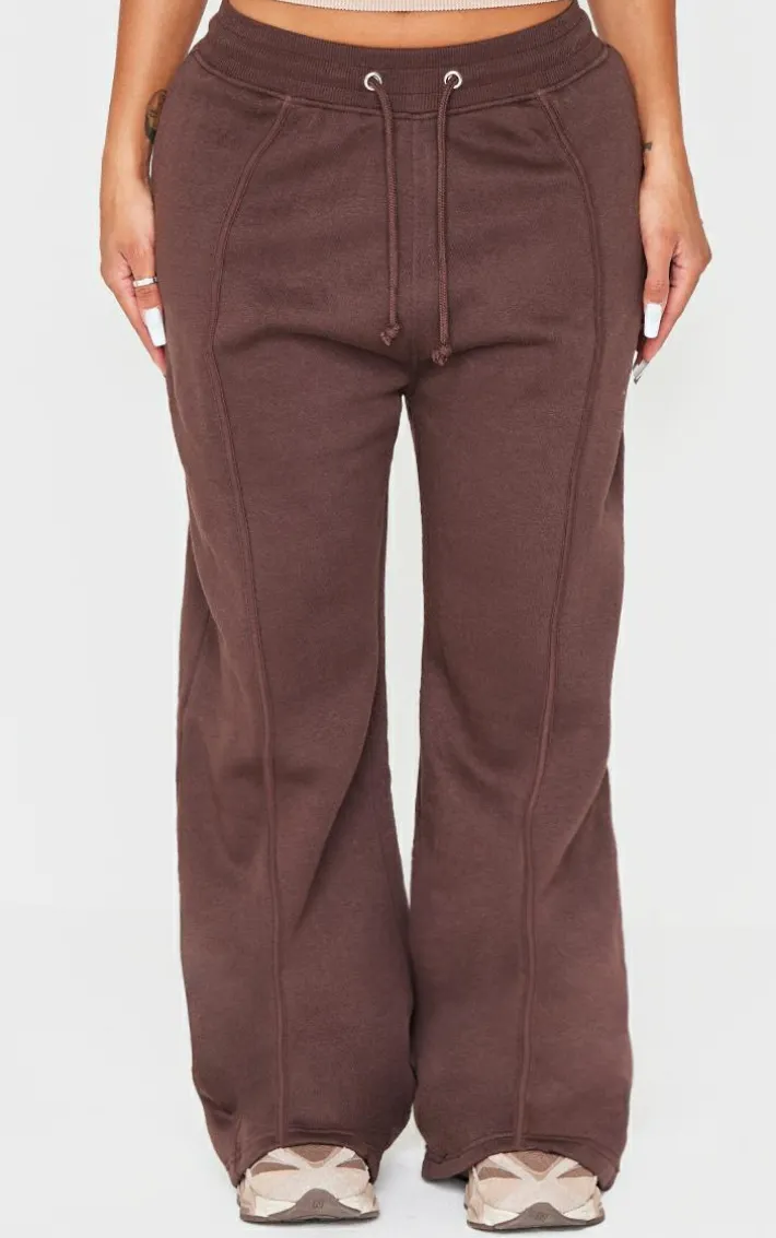 Shape Chocolate Binded High Waist Wide Leg Sweatpants